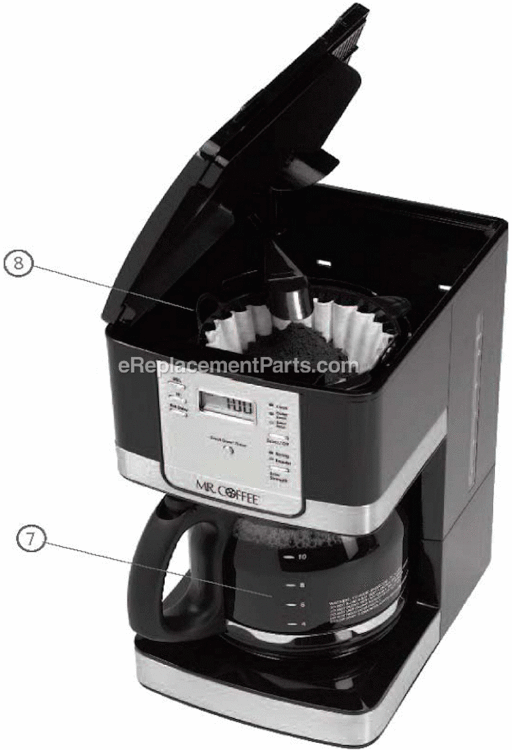 Page A Diagram and Parts List for JWX39  Mr Coffee Coffee Maker